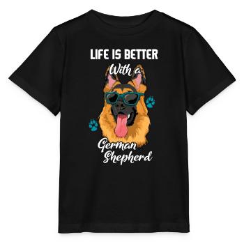 Pet Dog Shepherd Life Better German Shepherd - T-shirt bio MINI CREATOR Stanley/Stella Enfant - noir - Devant - Mikhail (115cm)