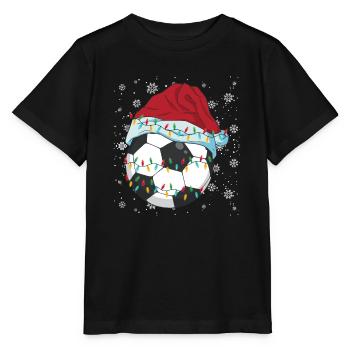 Santa Claus Football Christmas Lights Lust - Stanley/Stella MINI CREATOR Kids’ T-Shirt - black - Front - Mikhail (115cm)