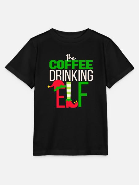 Der Kaffee trinkende Elf Passende Familiengruppe - Stanley/Stella Kinder T-Shirt MINI CREATOR  - Schwarz