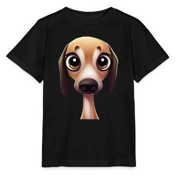 Pose gracieuse de lévrier - T-shirt bio MINI CREATOR Stanley/Stella Enfant - noir - Devant - Mikhail (115cm)
