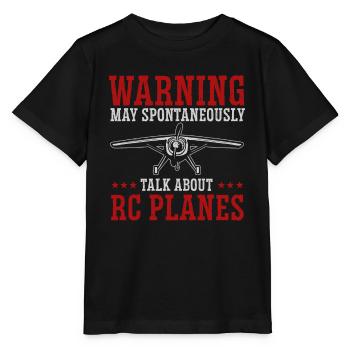 Remote Controlled Airplane Model Airplane - Stanley/Stella MINI CREATOR Kids’ T-Shirt - black - Front - Mikhail (115cm)