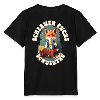 Cunning Fox Schoolchild Back to School - Stanley/Stella MINI CREATOR Kids’ T-Shirt - black - Front - Mikhail (115cm)