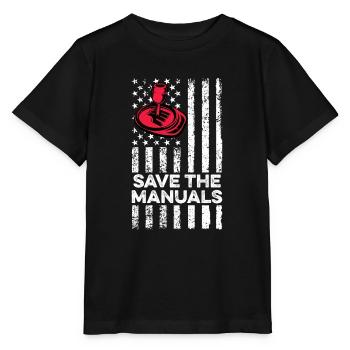 Save The Manuals American Flag 3 Pedals Stick - Stanley/Stella MINI CREATOR Kids’ T-Shirt - black - Front - Mikhail (115cm)