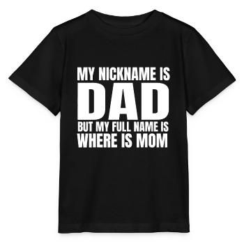 Mon surnom est papa mais mon nom complet est où - T-shirt bio MINI CREATOR Stanley/Stella Enfant - noir - Devant - Mikhail (115cm)