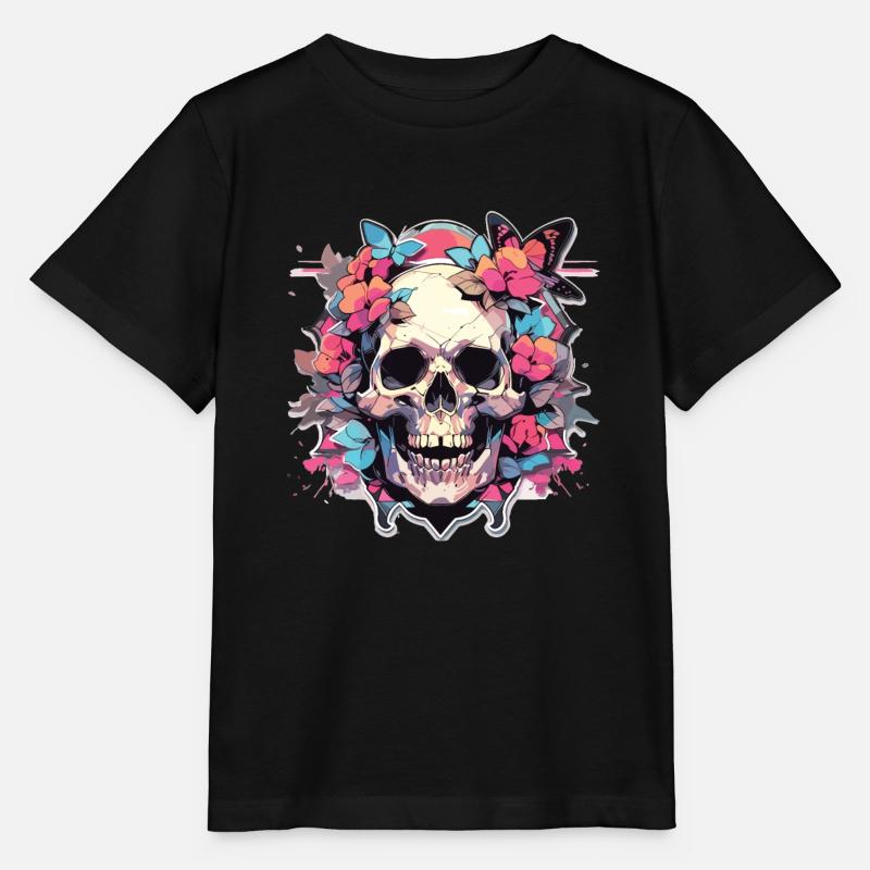 Crâne Crâne Crâne Squelette Os - T-shirt bio MINI CREATOR Stanley/Stella Enfant - noir