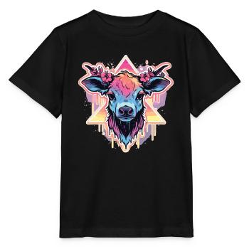 Vache Tête de vache Audacieuse Agriculture Veau - T-shirt bio MINI CREATOR Stanley/Stella Enfant - noir - Devant - Mikhail (115cm)