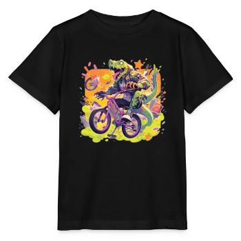 Bmx Bmx Kids Bmx Bike Bmx Dinosaur - Stanley/Stella MINI CREATOR Kids’ T-Shirt - black - Front - Mikhail (115cm)