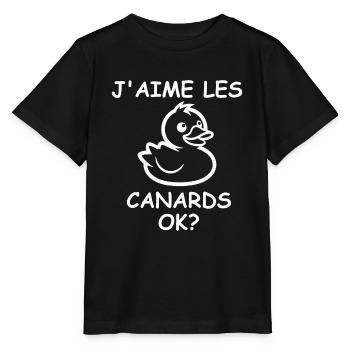 J'aime les canards - T-shirt bio MINI CREATOR Stanley/Stella Enfant - noir - Devant - Mikhail (115cm)