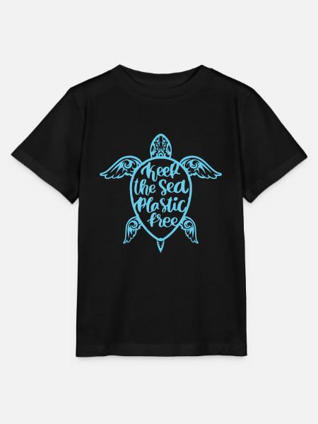 Keep the sea plastic free - T-shirt MINI CREATOR barn från Stanley/Stella - svart