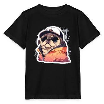 Pug Pug Dog Pug Sunglasses Pug Gift - Stanley/Stella MINI CREATOR Kids’ T-Shirt - black - Front - Mikhail (115cm)