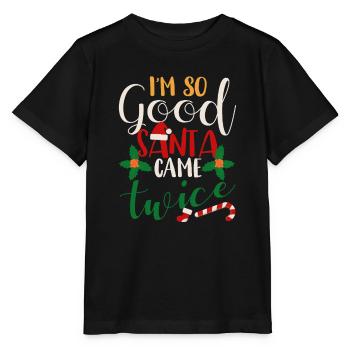 Ich bin so gut, dass der Weihnachtsmann zweimal - Stanley/Stella Kinder T-Shirt MINI CREATOR  - Schwarz - Vorne - Mikhail (115cm)