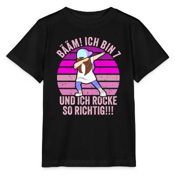 7 Jahre Mädchen Geschenk 7. Geburtstag Sieben - Stanley/Stella Kinder T-Shirt MINI CREATOR  - Schwarz - Vorne - Mikhail (115cm)