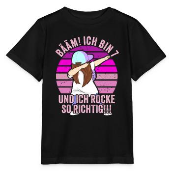 7 Jahre Mädchen Geschenk 7. Geburtstag Sieben - Stanley/Stella Kinder T-Shirt MINI CREATOR  - Schwarz - Vorne - Mikhail (115cm)