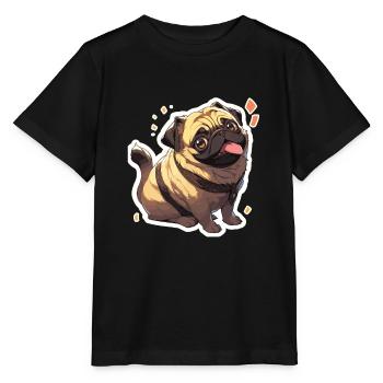 Pug Pug Dog Pug Gifts Pug Lovers - Stanley/Stella MINI CREATOR Kids’ T-Shirt - black - Front - Mikhail (115cm)