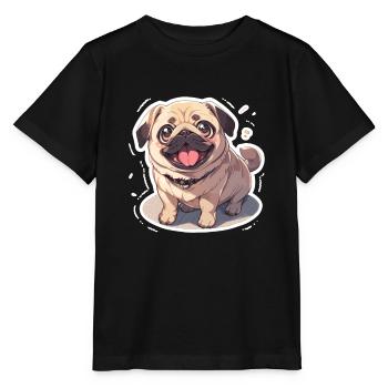 Pug Pug Dog Pug Gifts Pug Lovers - Stanley/Stella MINI CREATOR Kids’ T-Shirt - black - Front - Mikhail (115cm)