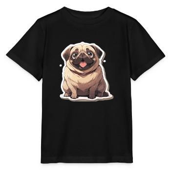 Pug Pug Dog Pug Gifts Pug Lovers - Stanley/Stella MINI CREATOR Kids’ T-Shirt - black - Front - Mikhail (115cm)