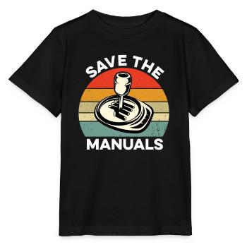 Save The Manuals Funny Car Manual Shifting Three - Stanley/Stella MINI CREATOR Kids’ T-Shirt - black - Front - Mikhail (115cm)