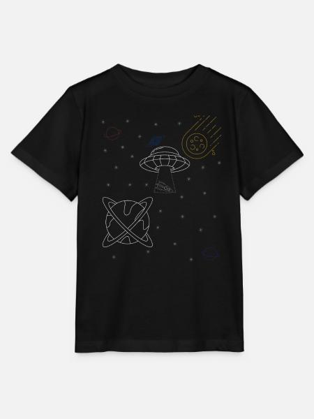 Ufo im All - Stanley/Stella Kinder T-Shirt MINI CREATOR - Schwarz
