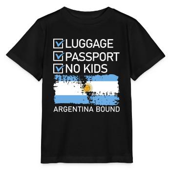 Luggage Passport No Kids Argentina Bound - Stanley/Stella MINI CREATOR Kids’ T-Shirt - black - Front - Mikhail (115cm)