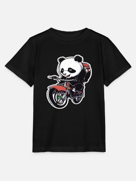 Panda Fahrrad Fahrrad Panda - Stanley/Stella Kinder T-Shirt MINI CREATOR - Schwarz