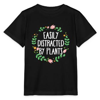 Mignon facilement distrait par les plantes Cadeau de jardinage - T-shirt bio MINI CREATOR Stanley/Stella Enfant - noir - Devant - Mikhail (115cm)