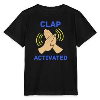 Klatschen Aktivierter Gag Komiker Lustiger Streich Witz Cool - Stanley/Stella Kinder T-Shirt MINI CREATOR  - Schwarz - Vorne - Mikhail (115cm)