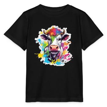 Cow Cow Skull Cows Agriculture Cow Head - Stanley/Stella MINI CREATOR Kids’ T-Shirt - black - Front - Mikhail (115cm)