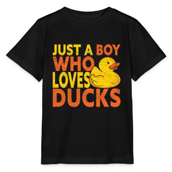 Ente Gummiente Badeente - Stanley/Stella Kinder T-Shirt MINI CREATOR  - Schwarz - Vorne - Mikhail (115cm)