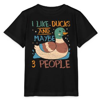 Ente Entchen Geschenk - Stanley/Stella Kinder T-Shirt MINI CREATOR  - Schwarz - Vorne - Mikhail (115cm)