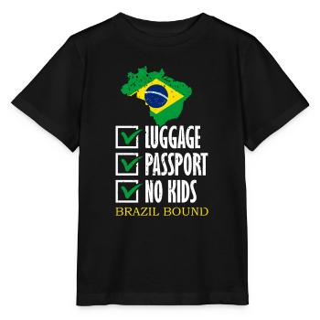 Luggage Passport No Kids Brazil Bound Holidays - Stanley/Stella MINI CREATOR Kids’ T-Shirt - black - Front - Mikhail (115cm)