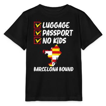 Luggage Passport No Kids Barcelona Bound Vacation - Stanley/Stella MINI CREATOR Kids’ T-Shirt - black - Front - Mikhail (115cm)