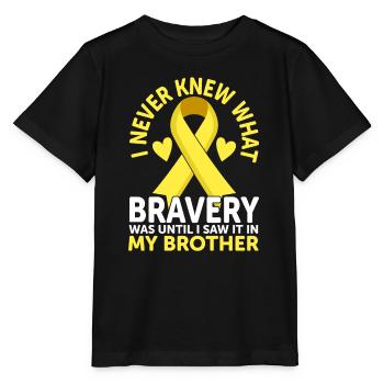 Childhood Cancer Brother Family Childhood Cancer - Stanley/Stella MINI CREATOR Kids’ T-Shirt - black - Front - Mikhail (115cm)