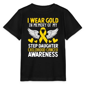 Childhood Cancer Step Daughter Childhood Cancer - Stanley/Stella MINI CREATOR Kids’ T-Shirt - black - Front - Mikhail (115cm)