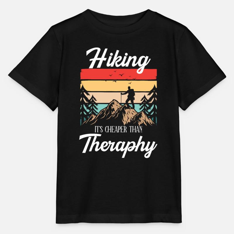 La randonnée : moins chère que la thérapie - T-shirt bio MINI CREATOR Stanley/Stella Enfant - noir