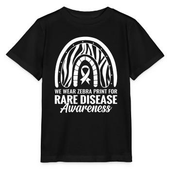 Sensibilisation aux maladies rares Ruban rayé zébré Rare - T-shirt bio MINI CREATOR Stanley/Stella Enfant - noir - Devant - Mikhail (115cm)