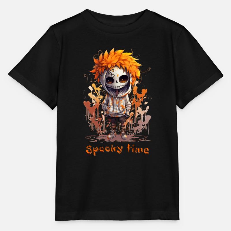 Spooky time Halloween Ghost Time Skeleton Ghost - Stanley/Stella MINI CREATOR Kids’ T-Shirt - black