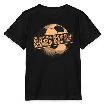 Leopard Game Day American Football Volleyball - Stanley/Stella Kinder T-Shirt MINI CREATOR  - Schwarz - Vorne - Mikhail (115cm)