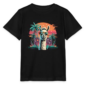 Alpaca Retro Sunset Alpaca Sunglasses Alpacas - Stanley/Stella MINI CREATOR Kids’ T-Shirt - black - Front - Mikhail (115cm)