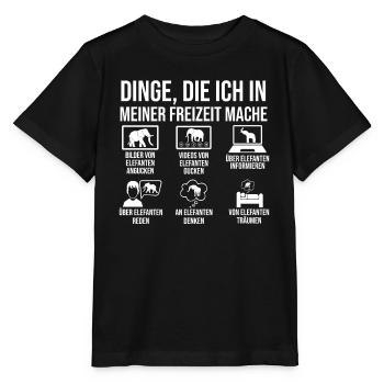 Elefant Elefanten - Stanley/Stella Kinder T-Shirt MINI CREATOR  - Schwarz - Vorne - Mikhail (115cm)