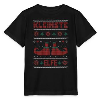 Ugly Christmas Weihnachtself Kleinste Elfe Baby - Stanley/Stella Kinder T-Shirt MINI CREATOR  - Schwarz - Vorne - Mikhail (115cm)