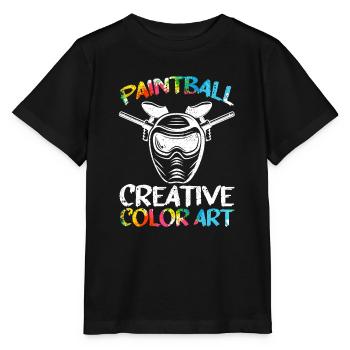 Paintball Kreative Farbe Farbe Kunst Airsoft Paint - Stanley/Stella Kinder T-Shirt MINI CREATOR  - Schwarz - Vorne - Mikhail (115cm)