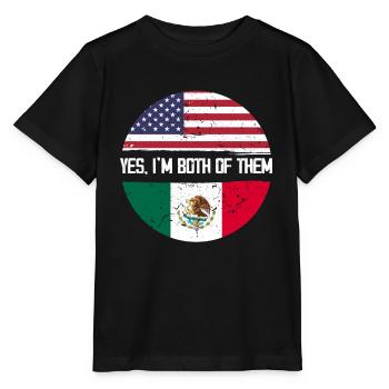 Yes Iam both of them USA Mexico - Stanley/Stella Kinder T-Shirt MINI CREATOR  - Schwarz - Vorne - Mikhail (115cm)