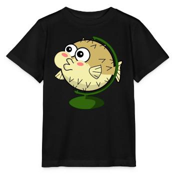 Funny puffer fish - Stanley/Stella MINI CREATOR Kids’ T-Shirt - black - Front - Mikhail (115cm)