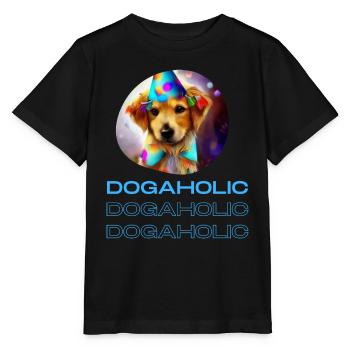 Dogaholic T-shirt Statement Tshirt für Hundefans - Stanley/Stella Kinder T-Shirt MINI CREATOR  - Schwarz - Vorne - Mikhail (115cm)