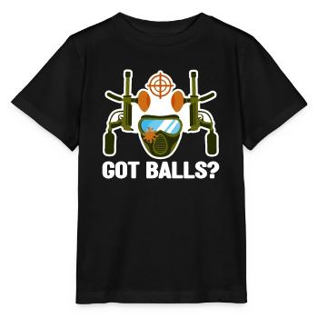 Got Balls Funny Paintball Spieler Paintballing - Stanley/Stella Kinder T-Shirt MINI CREATOR  - Schwarz - Vorne - Mikhail (115cm)