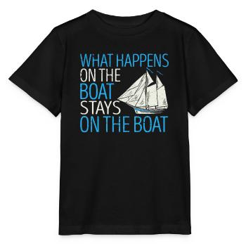 What happens on the boat stays on the boat - Stanley/Stella MINI CREATOR Kids’ T-Shirt - black - Front - Mikhail (115cm)