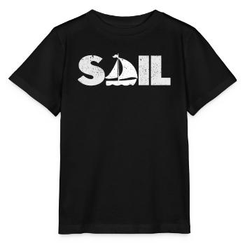 Voile en détresse Voile Drôle de marin vintage - T-shirt bio MINI CREATOR Stanley/Stella Enfant - noir - Devant - Mikhail (115cm)
