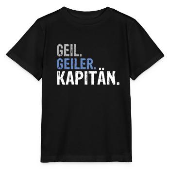 Kapitän Kapitän Spruch Kapitän Geburtstag - Stanley/Stella Kinder T-Shirt MINI CREATOR  - Schwarz - Vorne - Mikhail (115cm)