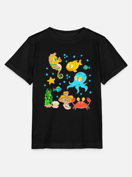 Unterwasser Tiere Meeresbewohner Aquarium Kinder - Stanley/Stella Kinder T-Shirt MINI CREATOR  - Schwarz