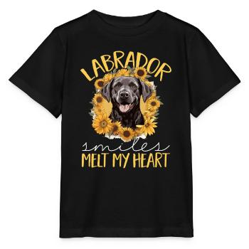 Dog Breed Pet - Les sourires du Labrador font fondre mon cœur - T-shirt bio MINI CREATOR Stanley/Stella Enfant - noir - Devant - Mikhail (115cm)